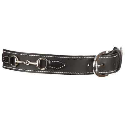 Huntley Equestrian Children's Snaffle Bit Black Leather Belt