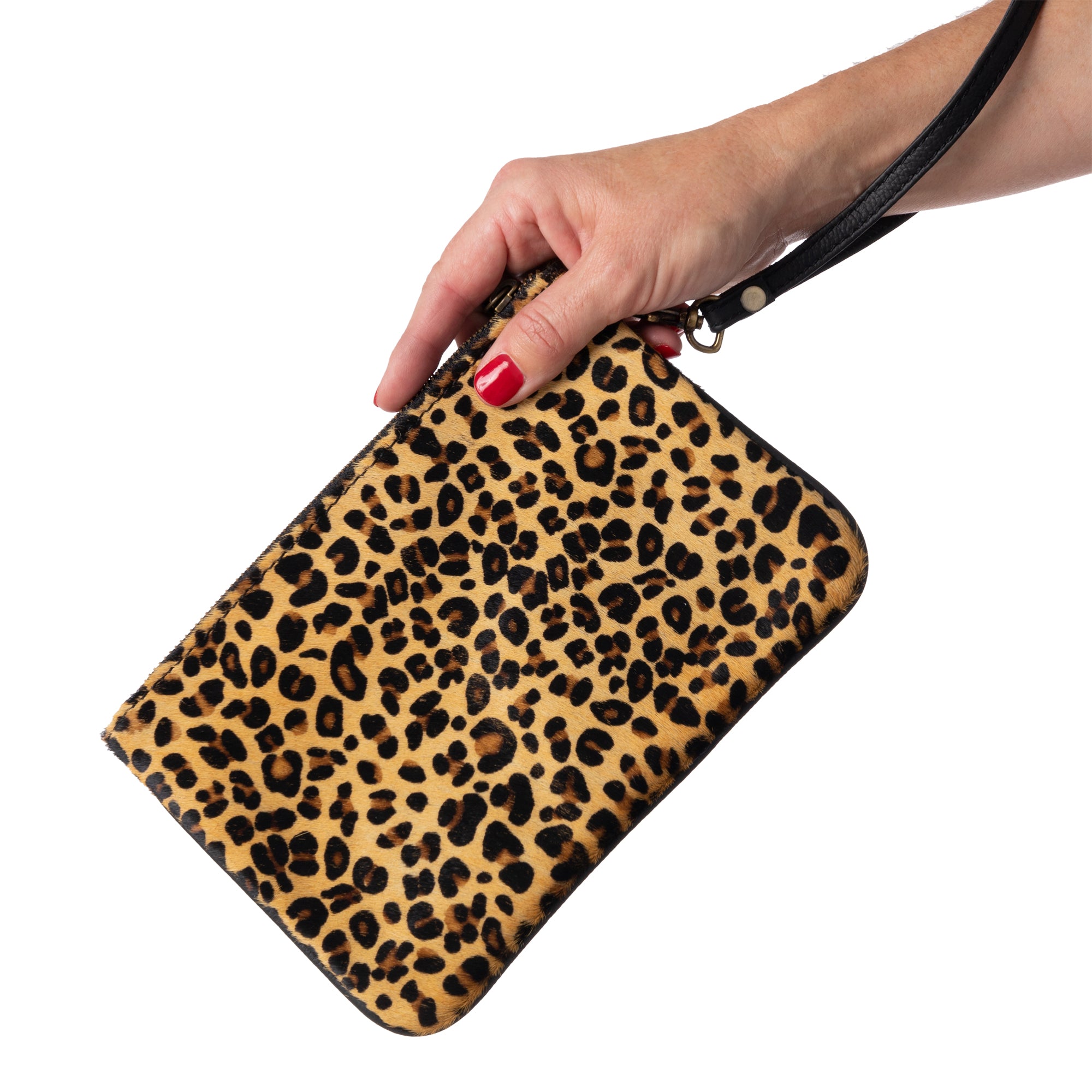Leather Women Envelope Clutch Purse with Wristlet - RECNEPS DESIGN
