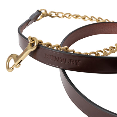 Huntley Equestrian Leather Lead with Chain