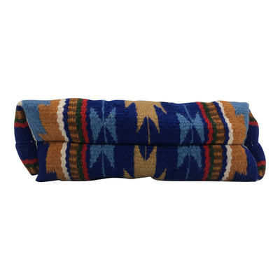 Huntley Blue Navajo Western Aztec Shoulder Handbag, Large Zipper Purse