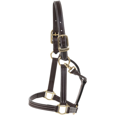 Huntley Equestrian Sedgwick Premium Leather Triple Stitched Halter with Snap - Huntley Equestrian