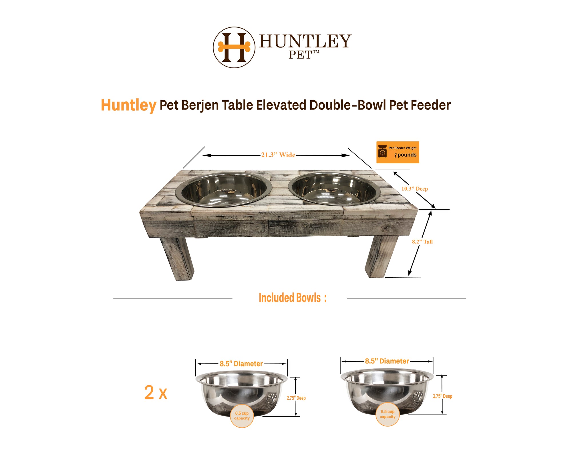 PawHut 17 Double Stainless Steel Heavy Duty Dog Food Bowl Elevated Pet Feeding Station